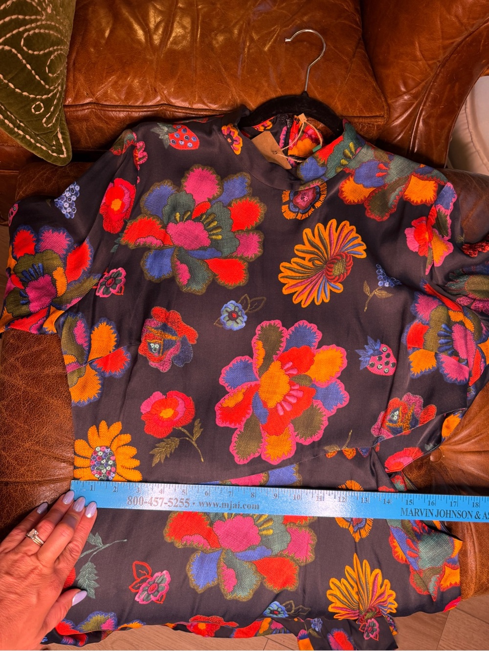 NWOT Farm Rio Lily’s Garden Floral Cutout High-Neck Midi Dress Black Multicolor - Picture 10 of 10